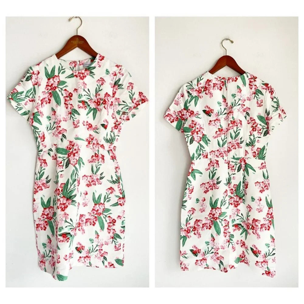 Jonathan Sounders Floral Short Sleeve Mini Dress 38